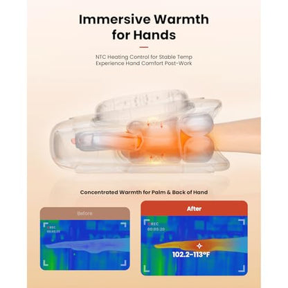 BOB AND BRAD Hand Massager with Heat and Compression, Individual Fingers | Upgraded, FSA-HSA Eligible, Portable HandSpa Pro Hand Massager for Arthritis and Carpal Tunnel, Pain Relief, Birthday Gifts