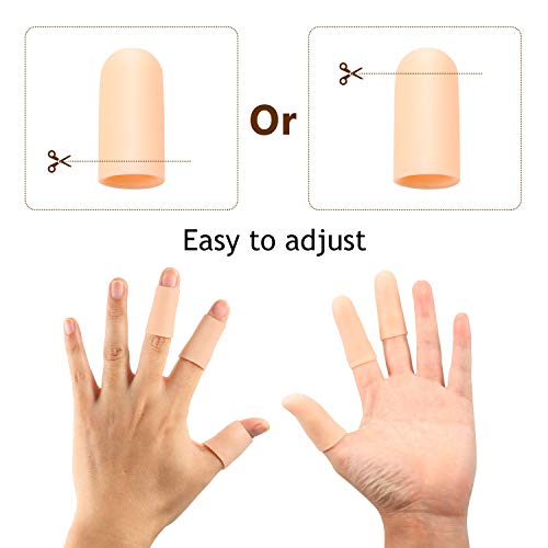 Frienda 30 Pieces Gel Finger Protector Cots Silicone Cover Cap Sleeves for Finger Cracking Trigger Support(Apricot) - color: Apricot