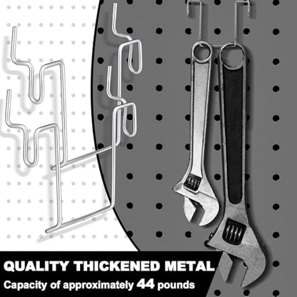 Tandefio 12 Pcs Pegboard Bin Hooks Metal U Hook Heavy Duty Peg Board Hangers for Hanging Tool Display Organizer Accessories for 1/8 Inch and 1/4 Inch Pegboard or Slatwall Room Office Kitchen Workshop