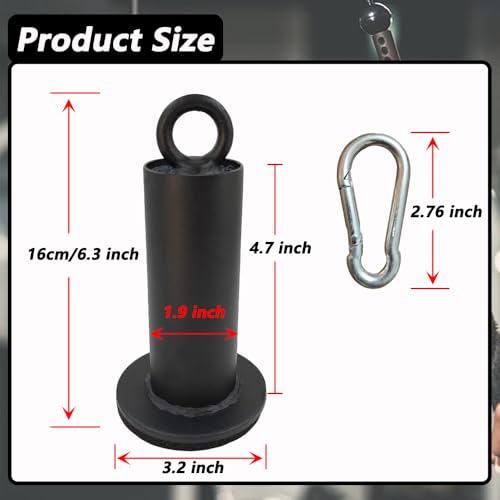 LOOEEL Weight Loading Pin with Heavy-Duty Hook and Loop,Suitable for Gym Equipment Such as 2-inch Olympic Weight Plates,Rope Pulley Systems,and LAT Pull Down Training.