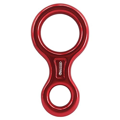 NewDoar Climbing Gear Downhill Equipment, Descender Rappel Rock Climbing Descending Belaying Equipment Rescue Figure 8 Descender Rigging Plate 35KN for Climbing Belaying and Rappeling Device - color: Red