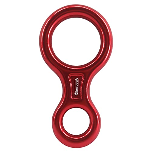NewDoar Climbing Gear Downhill Equipment, Descender Rappel Rock Climbing Descending Belaying Equipment Rescue Figure 8 Descender Rigging Plate 35KN for Climbing Belaying and Rappeling Device - color: Red