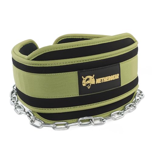 Dip Belt for Weight Lifting with 36” Heavy-Duty Steel Chain, Comfortable Neoprene & Strong Stitching, Weighted Belt Ideal for Bodybuilding, Powerlifting, Pull Ups & Squats