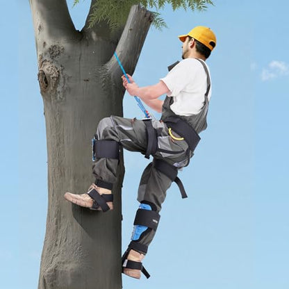 VEVOR Tree Climbing Spikes, 1 Pair Height-Adjustable Climbing Spurs, 350lbs Load Capacity Tree Climbing Gear with Straps, Arborist Equipment for Climbers, Hunting, Fruit Picking - color: Sky Blue