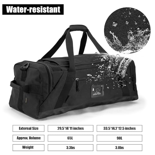 90L Large Duffle Bag | Gym Bag, Weekend Bag, Travel Backpack, Carry On, Sports Duffel,duffle backpack - color: Black, size: 90L