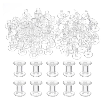 PATIKIL M5x7mm Plastic Binding Post, 50 Sets Plastic Chicago Screws Binding Screw Rivet Post Press-on Buckle for Leather Scrapbook Photo Albums, Transparent - color: Transparent, size: M5x7mm