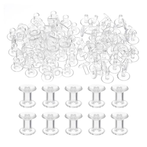 PATIKIL M5x7mm Plastic Binding Post, 50 Sets Plastic Chicago Screws Binding Screw Rivet Post Press-on Buckle for Leather Scrapbook Photo Albums, Transparent - color: Transparent, size: M5x7mm