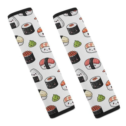 2 Pack Universal Fit Seat Belt Shoulder Pad for Kids, Car Seats Pushchair Strollers High Chair Pushchair, Sushi Shoulder Protector, Anti-Slip Pad - color: Pattern 154