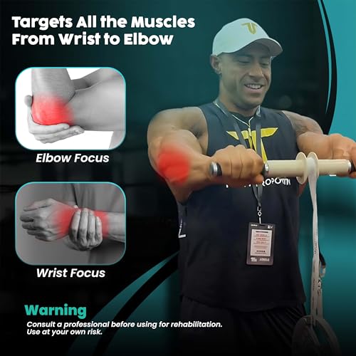 ArmLabz Forearm Roller 2.0 Wrist Roller and Forearm Strengthener, Grip Strength Trainer and Hand Exerciser, Quick Reset, One Arm Use, Wrist and Elbow Health, Forearm Workout Equipment
