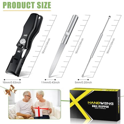 German Nail Clippers for Men Thick Nails, Heavy Duty Toenail Clippers for Seniors with Catcher, Portable Ultra Sharp Fingernail Clipper for Women with Large Wide Jaw Opening