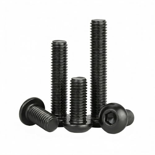 M3 x 6mm(50 Pack) Button Head Hex Socket Cap Screws Bolts, Hex Drive Bright Finish Fully Machine Thread, Corrosion Resistant Black Oxide 304 Stainless Steel 18-8 Screws - size: M3 x 6mm