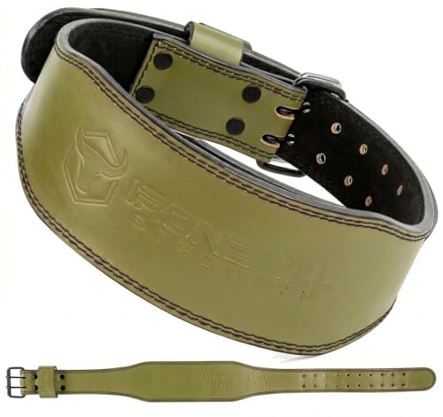 7mm Leather Weight Lifting Belt (IPF Approved) – 4” to 2” Tapered Weightlifting Belt for Powerlifting, Olympic Lifting, Gym & Workout – Back Support Belt for Men & Women - color: Green, size: Small