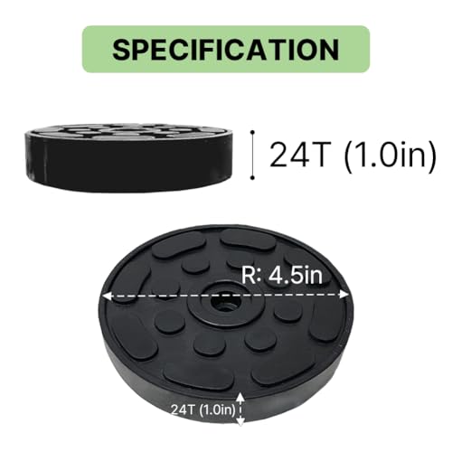 4 Pack of Silunity Car Lift Blocks - Made in Korea - High Density Durable Rubber - Various Thicknesses - Auto Lift Use - Rubber Blocks (Circle, T: 1.0" (24mm)) - size: T: 1.0" (24mm), style: Circle