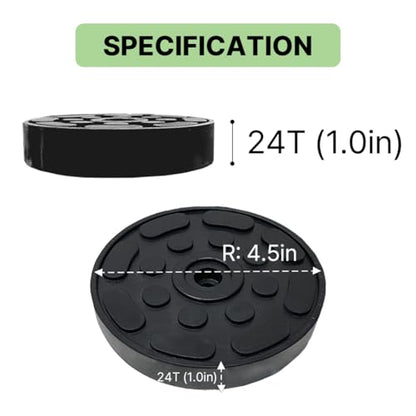 4 Pack of Silunity Car Lift Blocks - Made in Korea - High Density Durable Rubber - Various Thicknesses - Auto Lift Use - Rubber Blocks (Circle, T: 1.0" (24mm)) - size: T: 1.0" (24mm), style: Circle