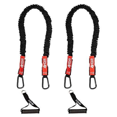 Resistance Cords - Shoulder and Core Resistance Bands - Perfect for Dynamic Warmups and Rehab - Deluxe Pair of 2 Black Cords and 2 Universal Handles - 4KOR Fitness - color: 17 lbs