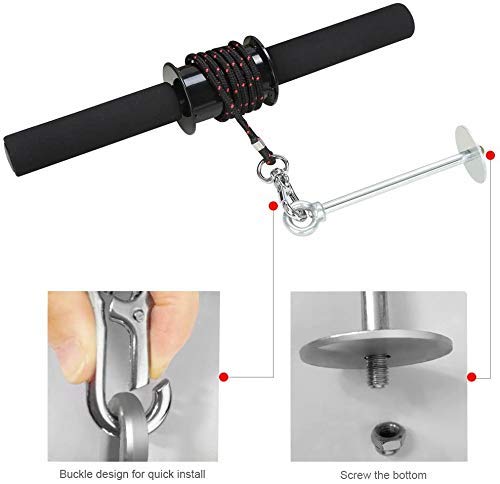PELLOR Wrist and Forearm Blaster, Wrist Roller & Forearm Roller with Anti-Slip Grip Handles, Forearm Strength Trainer Ideal for Grip Strength, Muscle Building, Rehabilitation - style: Black Handle