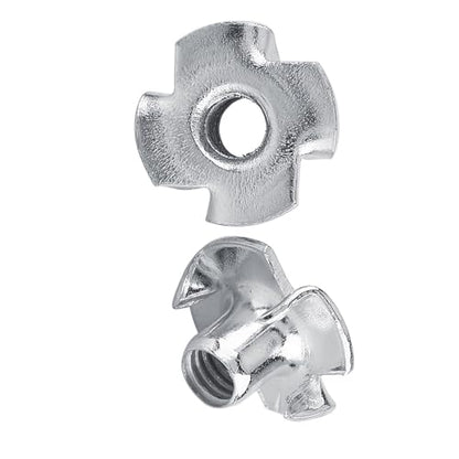 50pcs T Nuts,Zinc Plated Carbon Steel 4-Pronged Tee Nut for Wood, Rock Climbing Holds, Furniture (M3 (50 pcs/Pack)) - size: M3 (50 pcs/pack)