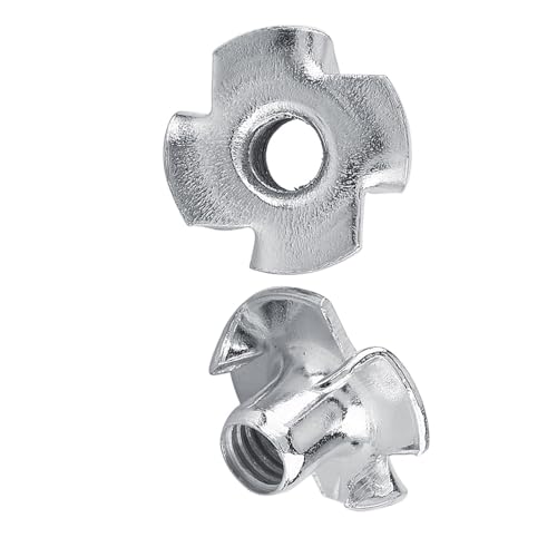 50pcs T Nuts,Zinc Plated Carbon Steel 4-Pronged Tee Nut for Wood, Rock Climbing Holds, Furniture (M5 (50 pcs/Pack)) - size: M5 (50 pcs/pack)