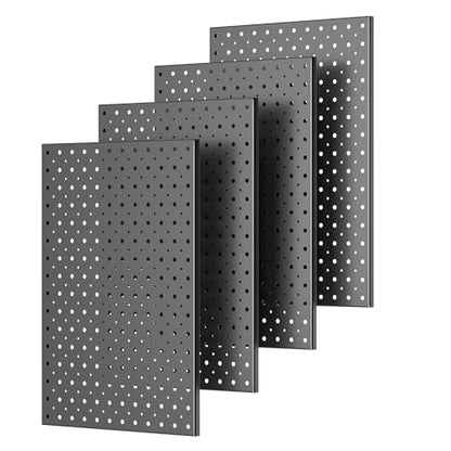 Pegboard Smith Metal Pegboard Panels, 16" x 12" Heavy-Duty Steel Peg Boards for Garage Tool Storage, Wall-Mounted Pegboard Organizer System (Pack of 4, Black) - color: Black