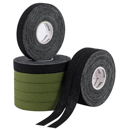 Bighorn Athletics Finger Tape, Female Tin, 0.5"x45ft,8Rolls,Mil Green/Black | Climbing tape with retro design tape holder for tension support & bouldering. EZ tear, strong adhesive, residue-free. - color: Military Green & Black