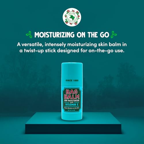 Bag Balm Original Skin Moisturizer Stick with Vitamin E - Hydrating & Soothing Balm for Dry Skin, Chapped Lips & Cracked Hands - Made in the USA - Paraben-Free & Cruelty-Free Twist-Up 1oz (1)