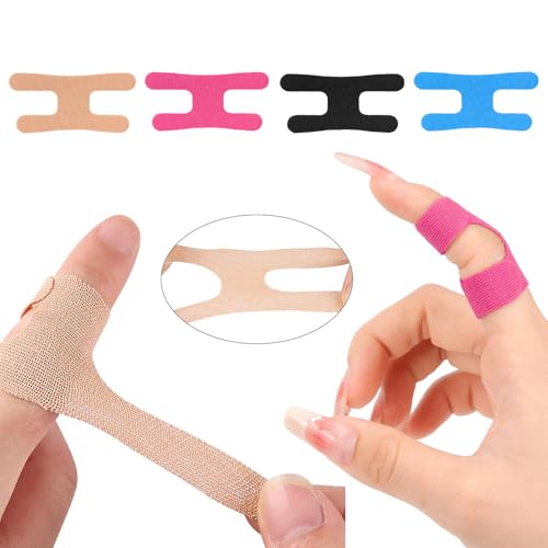 20 Pack Precut Finger Tape Kinesiology Tape 4 Colors Finger Support Tape Breathable Elastic Pre-Cut Golf Wrap Finger Tapes Strips for Finger Joint Pain Relief Arthritis Baseball Soccer Sports