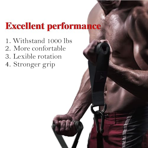 Heavy Duty Gym Workout Handles Attachment for Cable Machine,Resistance Band,Pulley System Home Exercise Equipment, Comfortable and Stronger Grip - color: Carbon Black XG