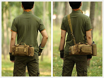 Utility 3P Military Tactical Duffle Waist Bags MOLLE Assault Shoulder Backpack Multifunction EDC Pouches Heavy Duty Fanny Packs (Brown) - color: Brown