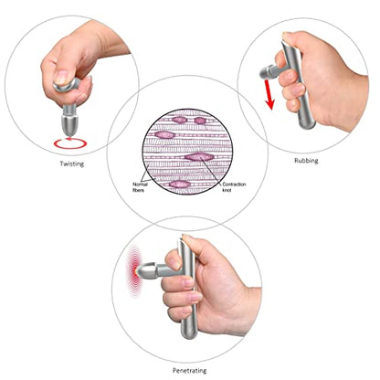LittleMum T-Bar Massage Tool - Myofascial & Foot Reflexology Massager, Stainless Steel, Heavy Duty