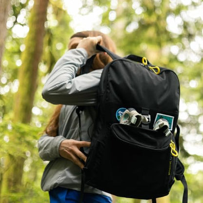 Asana Climbing Gym Backpack 'Session' - Men's and Women's 20L Gear Bag with Shoe Compartment, Stretch Pocket & Patch Strip (Black)