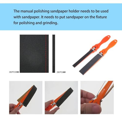 5Pcs/Set Handheld Sandpaper Clamp Polishing Tool, Sanding Paper Clip Holder Abrasive Board for Grinding Buffing Jewelry Plastic Wood Products
