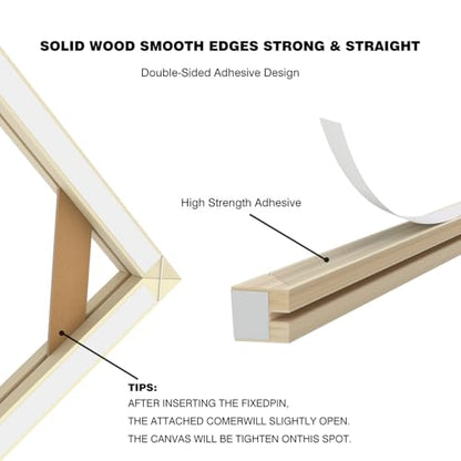 DIY Wood Canvas Stretcher Bars Kit, 1.25" Gallery Depth, 12" x 18" | Gallery wrapped canvas frame kit for oil painting and prints, sturdy wooden wall art frame, easy assembly, made in USA - size: 12"X18"