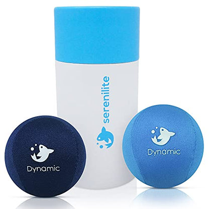 Serenilite Hand Therapy Exercise Stress Ball Bundle - Stress Ball 2.0 with Dynamic Resistance & Grip Strengthening - Therapeutic Hand Restoration - color: Blue, Dark Blue