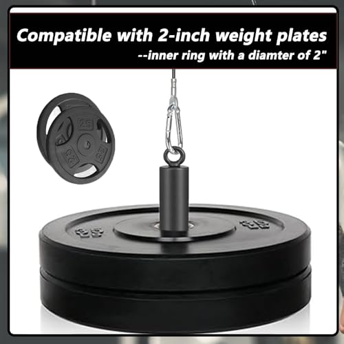 LOOEEL Weight Loading Pin with Heavy-Duty Hook and Loop,Suitable for Gym Equipment Such as 2-inch Olympic Weight Plates,Rope Pulley Systems,and LAT Pull Down Training.