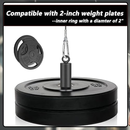 LOOEEL Weight Loading Pin with Heavy-Duty Hook and Loop,Suitable for Gym Equipment Such as 2-inch Olympic Weight Plates,Rope Pulley Systems,and LAT Pull Down Training.