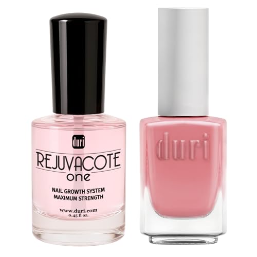 Duri Rejuvacote 1 Nail Growth System + 773 Diner Date Coral Pink Nail Polish Bundle - Nail Strengthener & Glossy Pink Color Duo, Everyday Healthy Manicure Set, 0.45 Fl Oz Each - color: Diner Date + Rejuvacote 1 (Pack of 2)