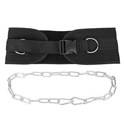 Dip Belt with Chain and, Heavy Duty Dip Belt for Weighting, Pull Ups and Dips, Fabric with less Steel Chain for Strength ing, Comable