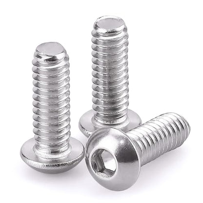 1/4-20 x 5/8" Button Head Socket Cap Bolts Screws, 304 Stainless Steel 18-8, Allen Hex Drive, Bright Finish, Fully Machine Thread, Pack of 50 - size: 1/4-20 x 5/8