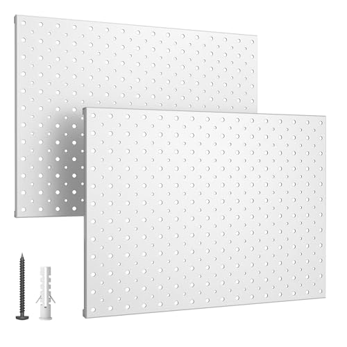 EVERHANGER Metal Pegboard Panels, Heavy Duty Pegboard Wall Organizer, Garage Wall Panels, Tool Storage Organization, 12"X16", 2pcs, Gray - color: Gray, size: 2pack 12"X16"