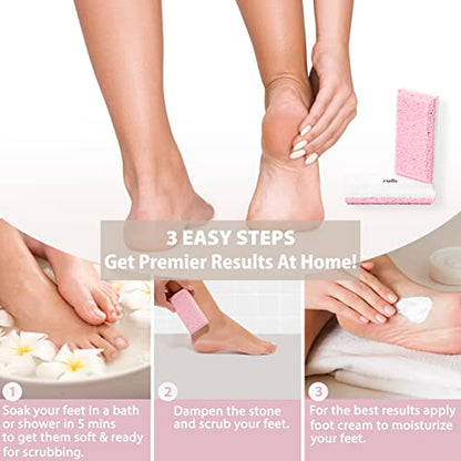 Glass Pumice Stone Callus Remover for Feet, Elbows, Hands, and Knees, Spain Made - 2 in 1 Pedicure Exfoliator and Scrubber for Rough, Hard Skin (Pink Color) - style: Pink - 2 Count ( Pack of 1)