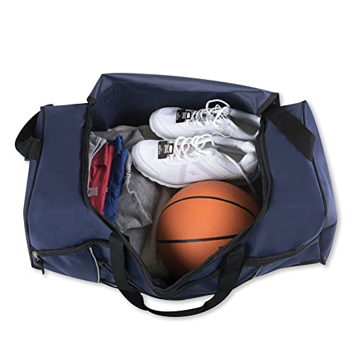 60 Liter, 26 Inch Duffle Bag – Heavy Duty Extra Large Sports Gym Equipment Travel Duffel Bag for Men and Women (Blue) - color: Blue