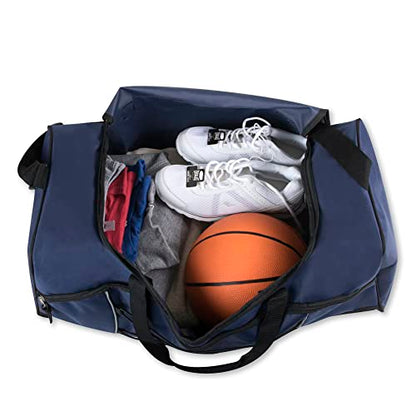 60 Liter, 26 Inch Duffle Bag – Heavy Duty Extra Large Sports Gym Equipment Travel Duffel Bag for Men and Women (Blue) - color: Blue