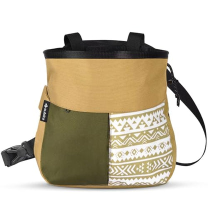 Climbing Chalk Bag, Large Capacity Rock Climbing Chalk Bag for Bouldering, Weightlifting, Gym, Disc Golf & Wall Climbing, Durable Bouldering Chalk Bucket - color: Khaki, size: Large
