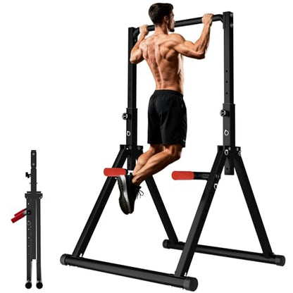 DOBESTS Power Tower Pull Up Bar Free Standing, Foldable Pull Up Station - color: Black Style 2 - Pull Up Bar