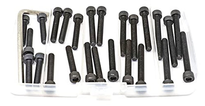 iexcell 25 Pcs M5 x 25/30/35/40/45 Alloy Steel 12.9 Grade Hex Socket Head Cap Screws Bolts Assortment Kit, Black Oxide Finish - size: M5 x 25/30/35/40/45mm