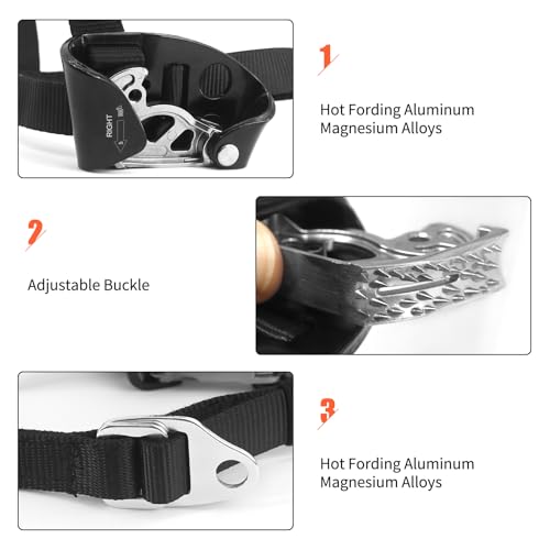 NewDoar Foot Ascender Riser Rock Climbing Mountaineering Equipment Climbing Device - color: Right Black