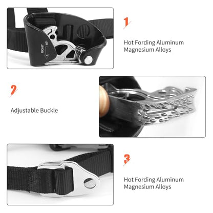 NewDoar Foot Ascender Riser Rock Climbing Mountaineering Equipment Climbing Device - color: Right Black