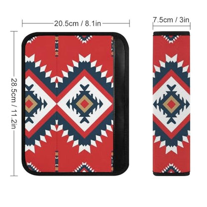 2 Pack Aztec Red Seat Belt Shoulder Pad Breathable Shoulder Harness Cover for Child, All Vehicles, Neck and Shoulder Support - color: Pattern 662