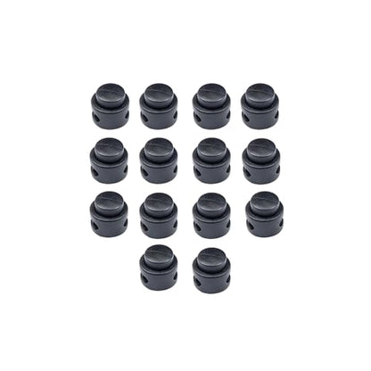 Toggles for Drawstrings,Double and Single Hole Spring Cord Locks Toggles Cord Plastic Ends Stopper for Paracord Rope - style: C1: Dual Hole-5mm-14pcs