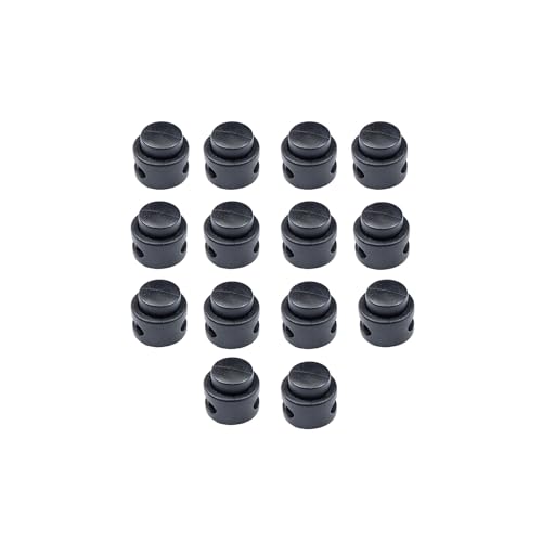 Toggles for Drawstrings,Double and Single Hole Spring Cord Locks Toggles Cord Plastic Ends Stopper for Paracord Rope - style: C1: Dual Hole-5mm-14pcs